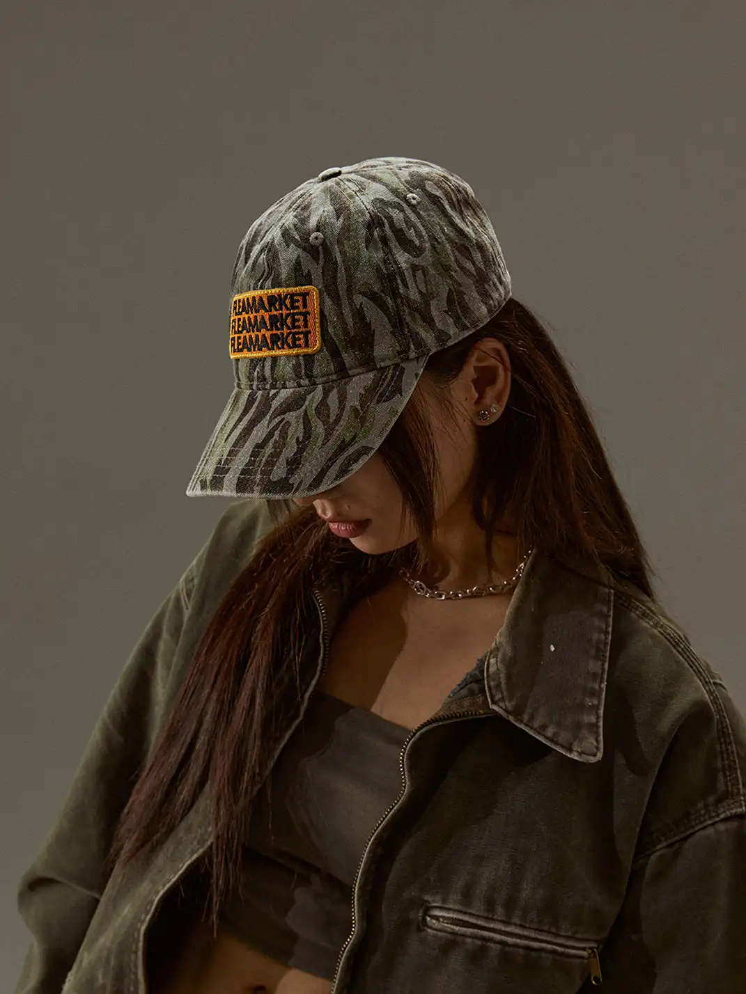 FLEAMARKET | Flame Camo Curve Brim Cap