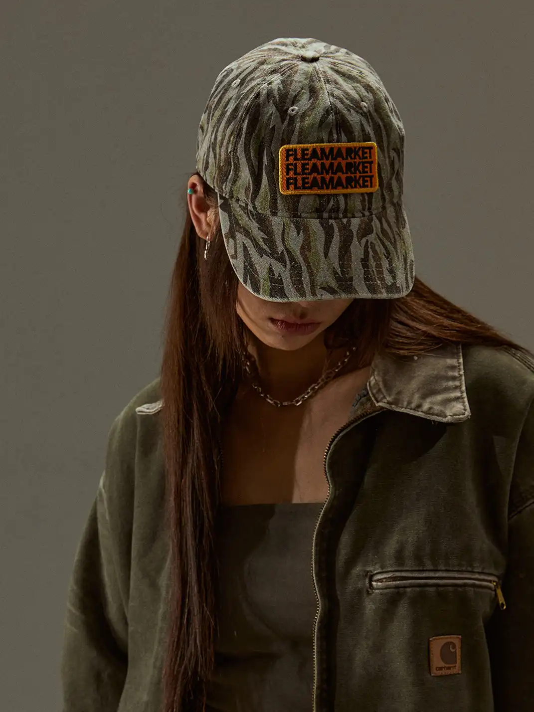 FLEAMARKET | Flame Camo Curve Brim Cap