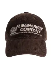 FLEAMARKET | "Don't Ask Me" Corduroy Curve Brim Hat-Brown