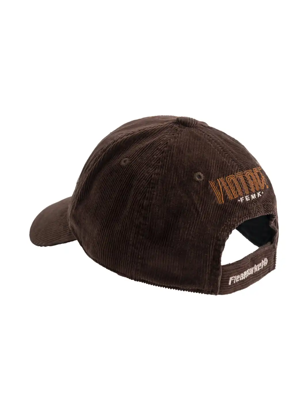 FLEAMARKET | "Don't Ask Me" Corduroy Curve Brim Hat-Brown