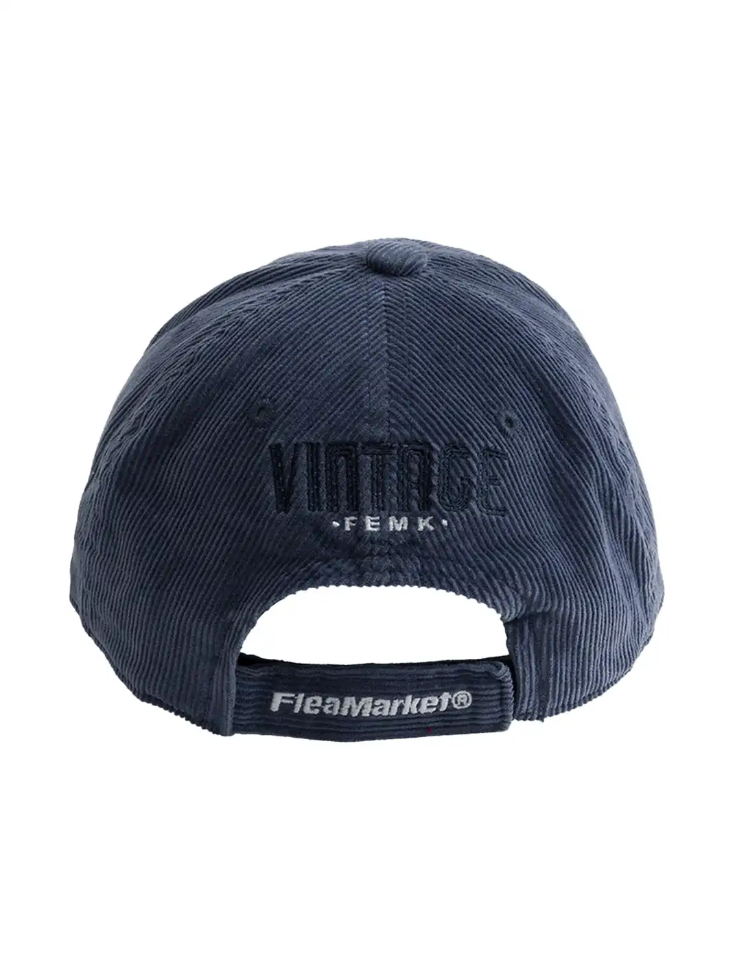 FLEAMARKET | "Don't Ask Me" Corduroy Curve Brim Hat-Navy
