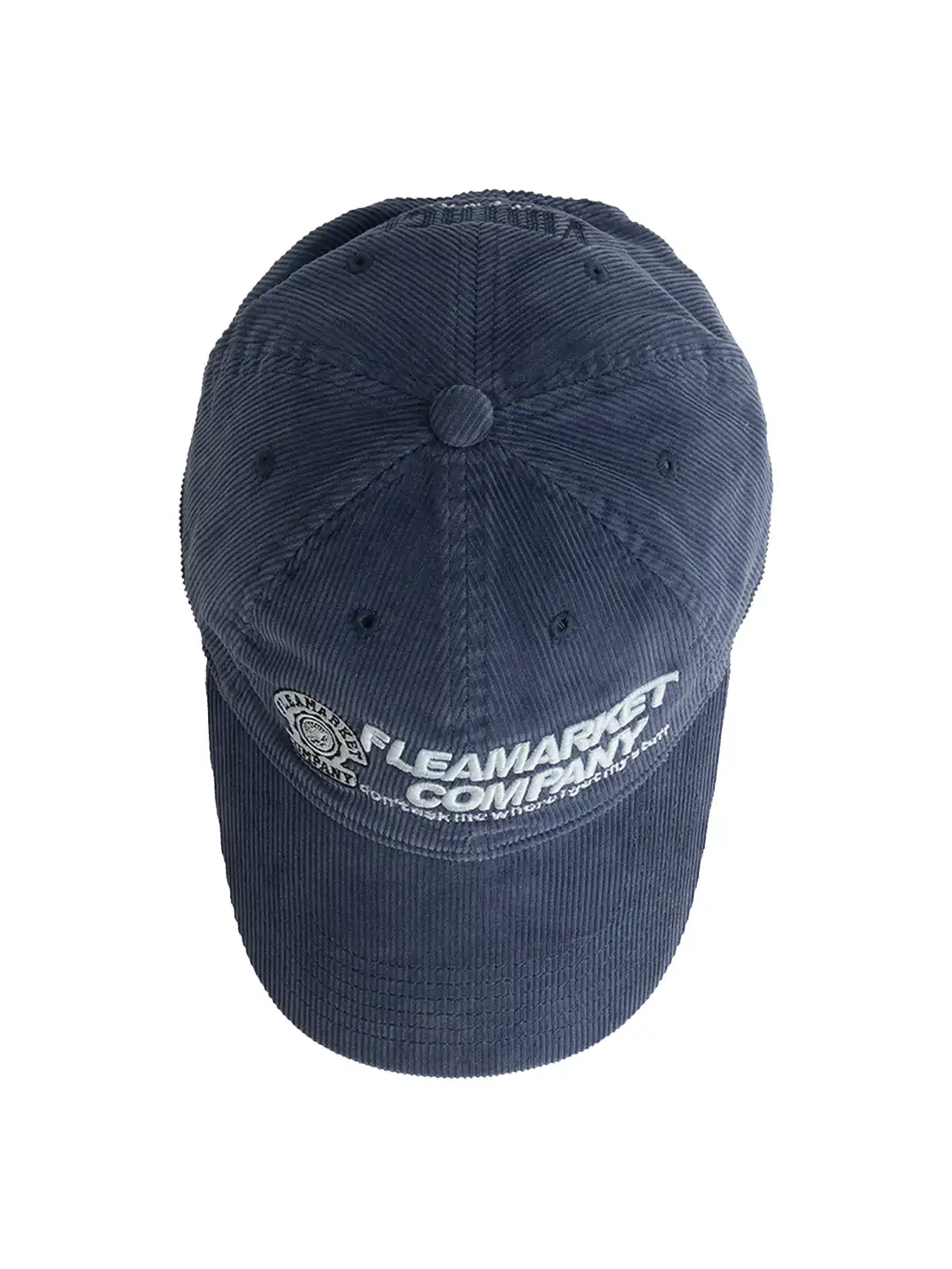 FLEAMARKET | "Don't Ask Me" Corduroy Curve Brim Hat-Navy
