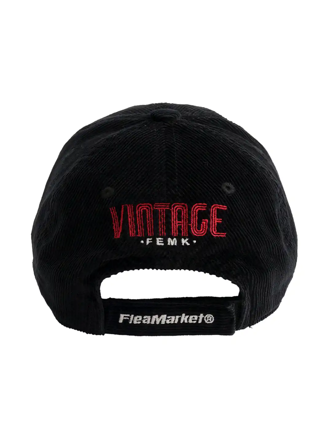 FLEAMARKET | "Don't Ask Me" Corduroy Curve Brim Hat-Black