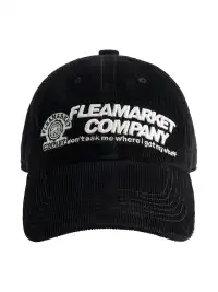 FLEAMARKET | "Don't Ask Me" Corduroy Curve Brim Hat-Black