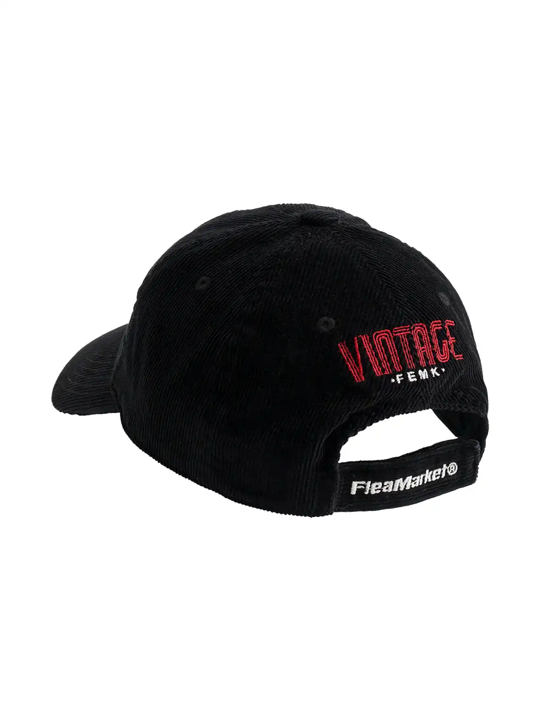 FLEAMARKET | "Don't Ask Me" Corduroy Curve Brim Hat-Black