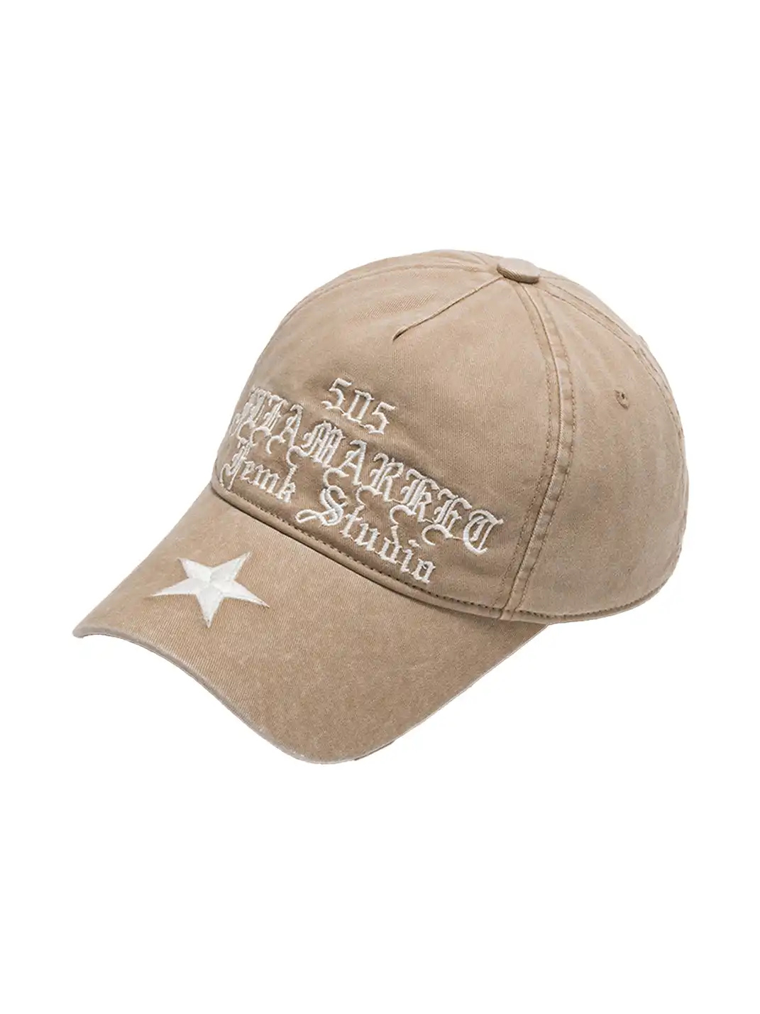 FLEAMARKET | 505 Gothic Curve Brim Cap-Khaki