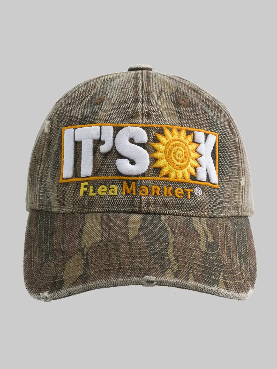 FLEAMARKET | "IT'S OK" Wood Grain Curve Brim Cap