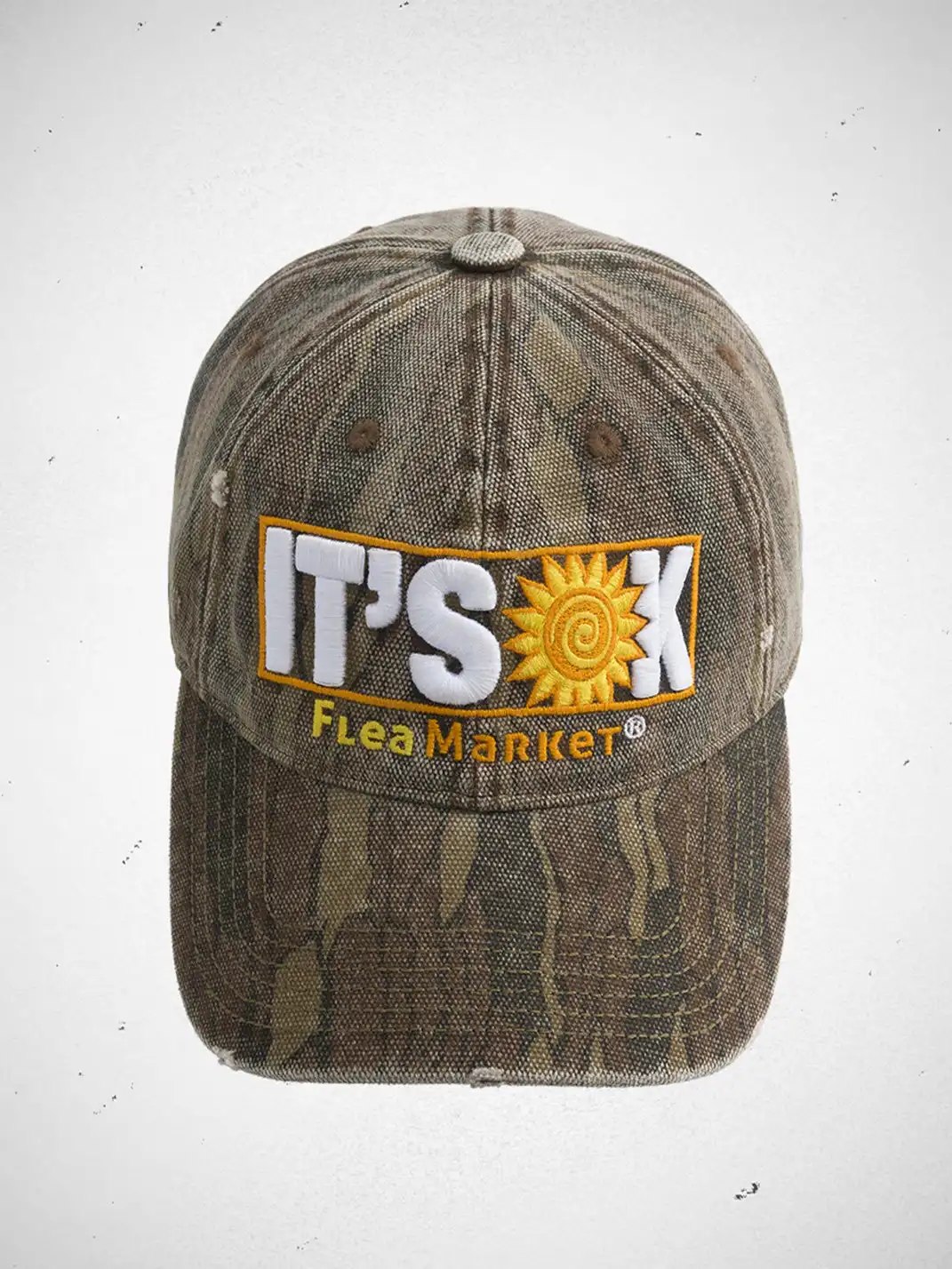 FLEAMARKET | "IT'S OK" Wood Grain Curve Brim Cap