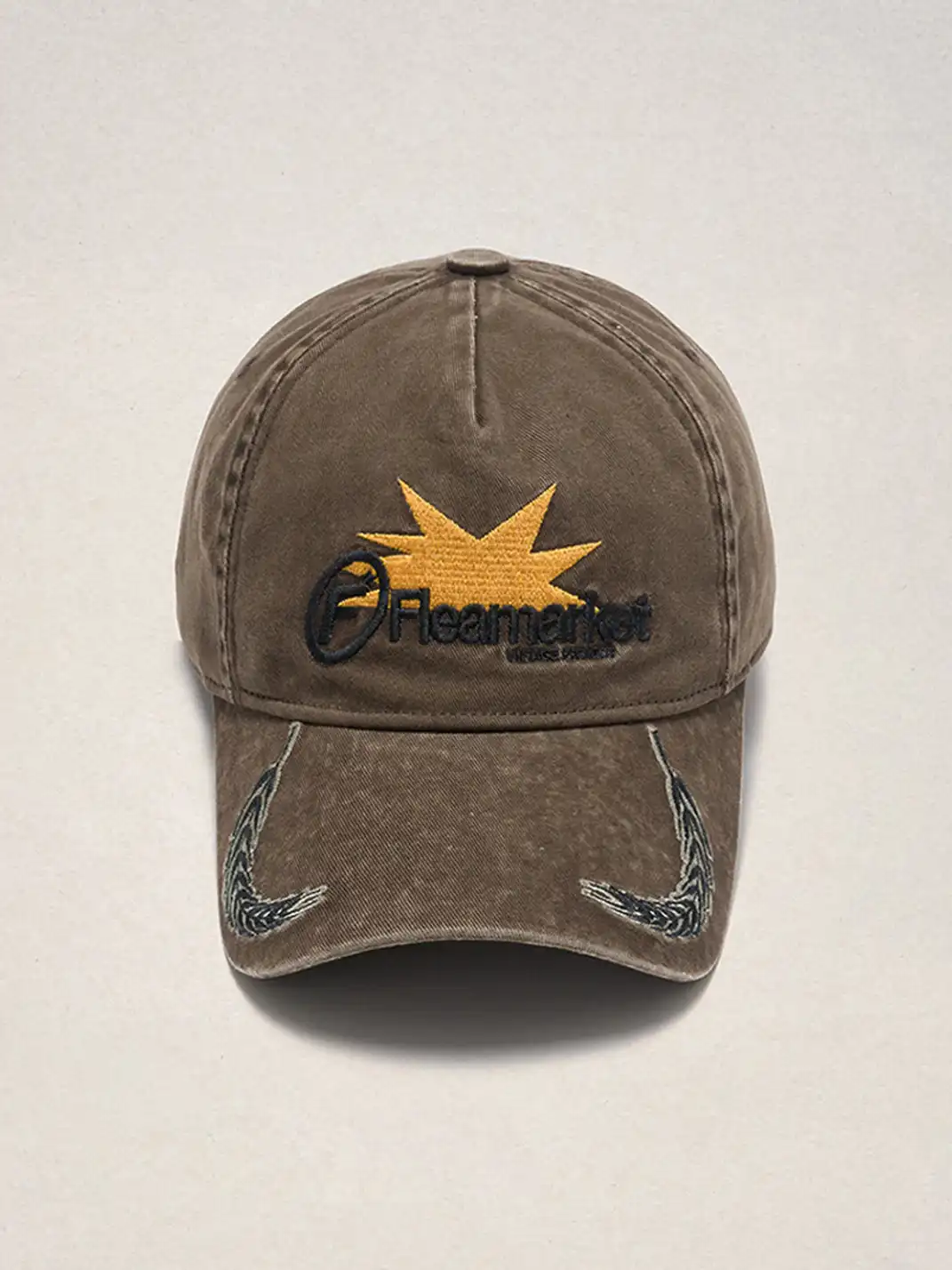 FLEAMARKET | Wheat Stalk Curved Brim Cap-Brown
