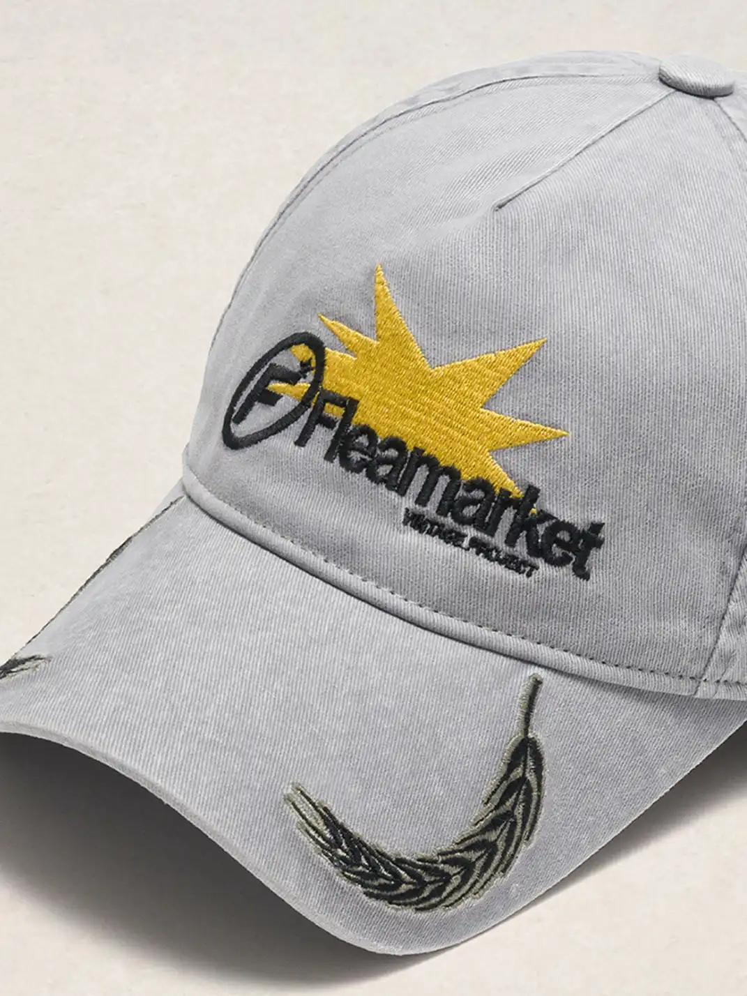 FLEAMARKET | Wheat Stalk Curved Brim Cap-Grey