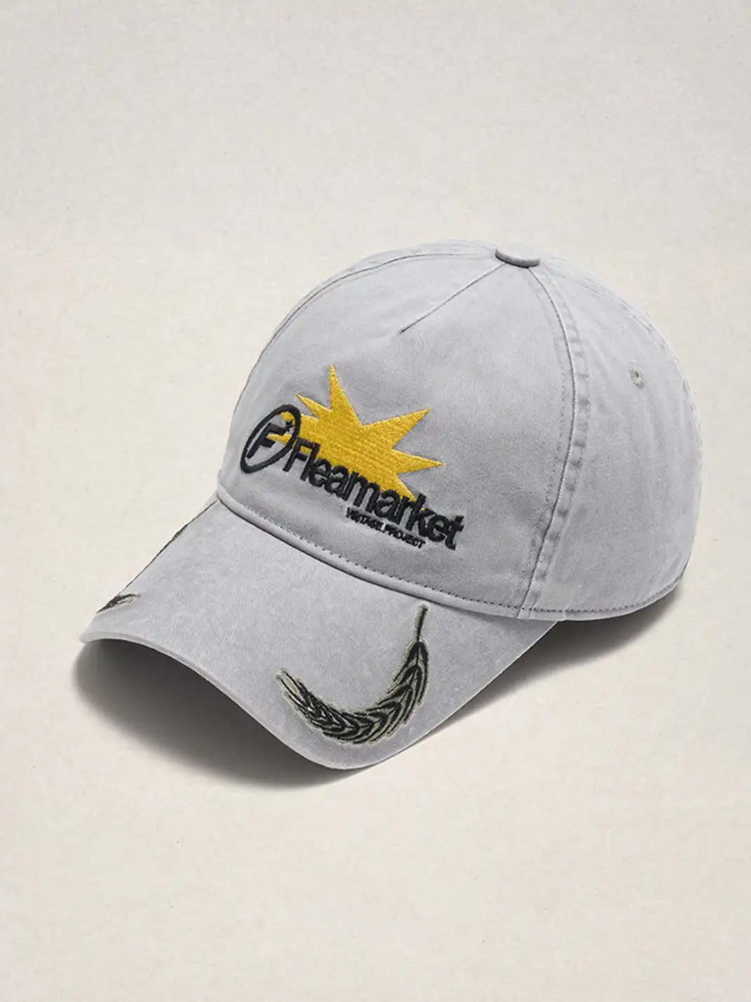 FLEAMARKET | Wheat Stalk Curved Brim Cap-Grey