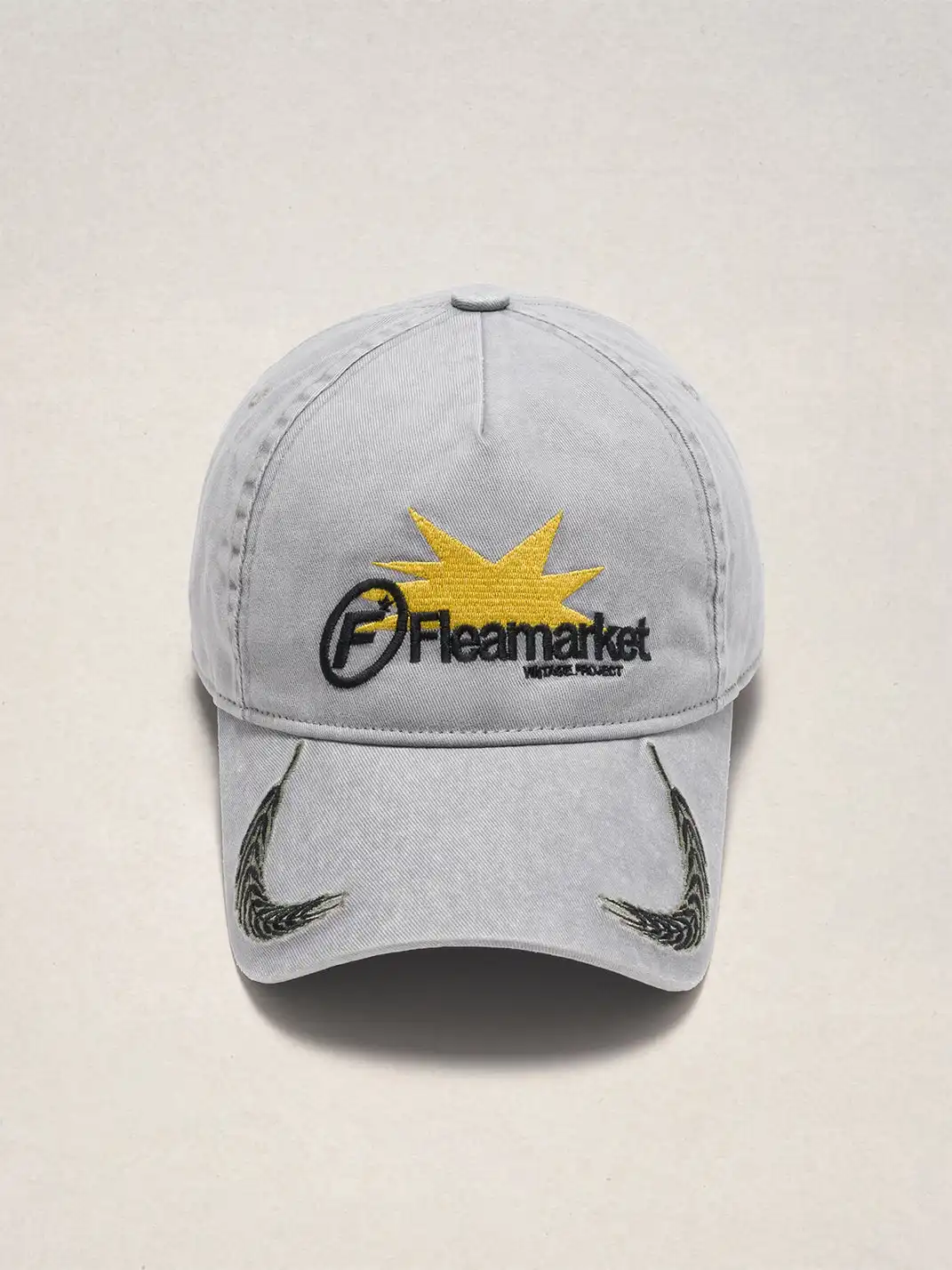 FLEAMARKET | Wheat Stalk Curved Brim Cap-Grey