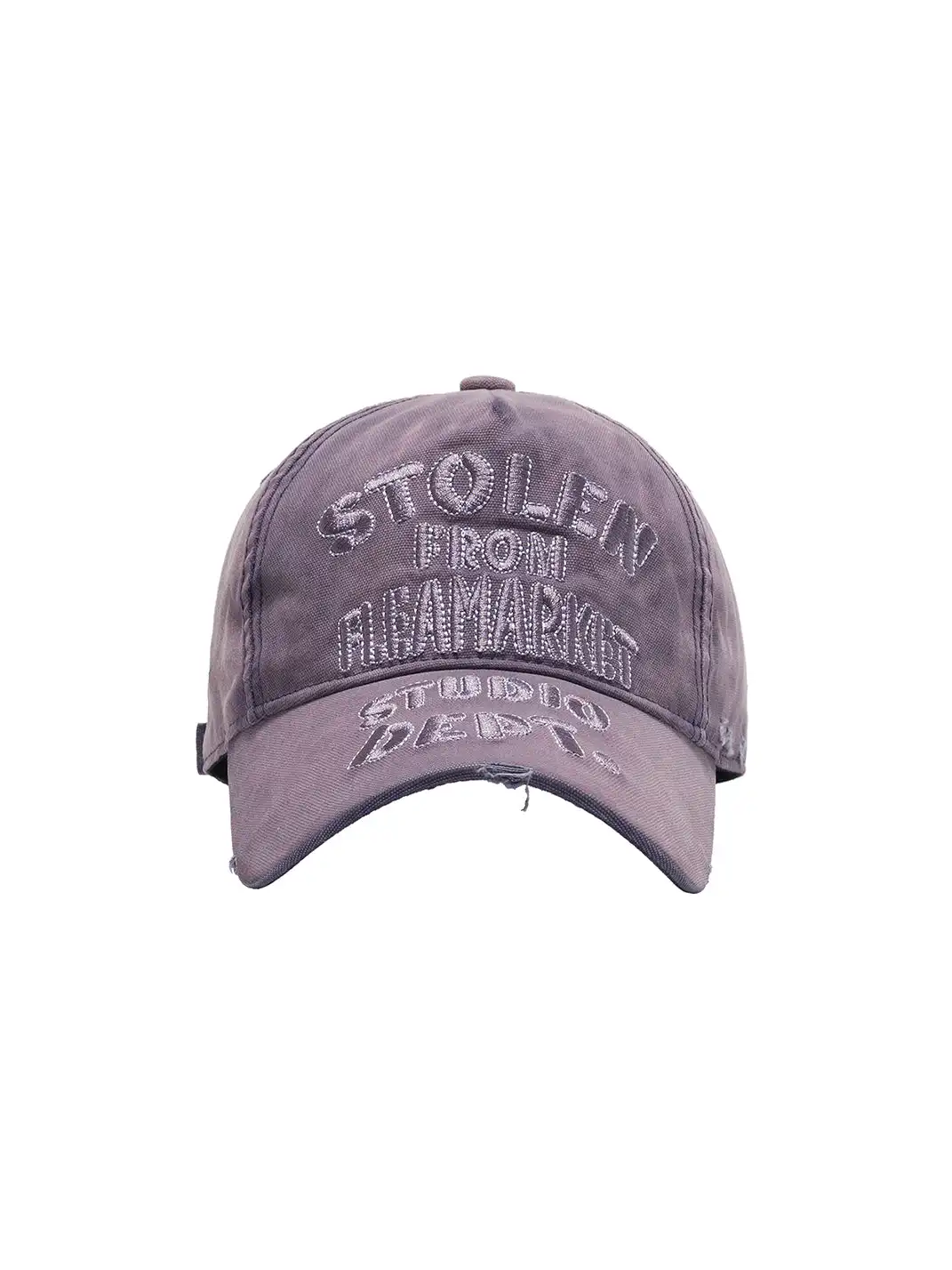 FLEAMARKET | "STOLEN" Stitchwork Curve Brim Cap-Purple