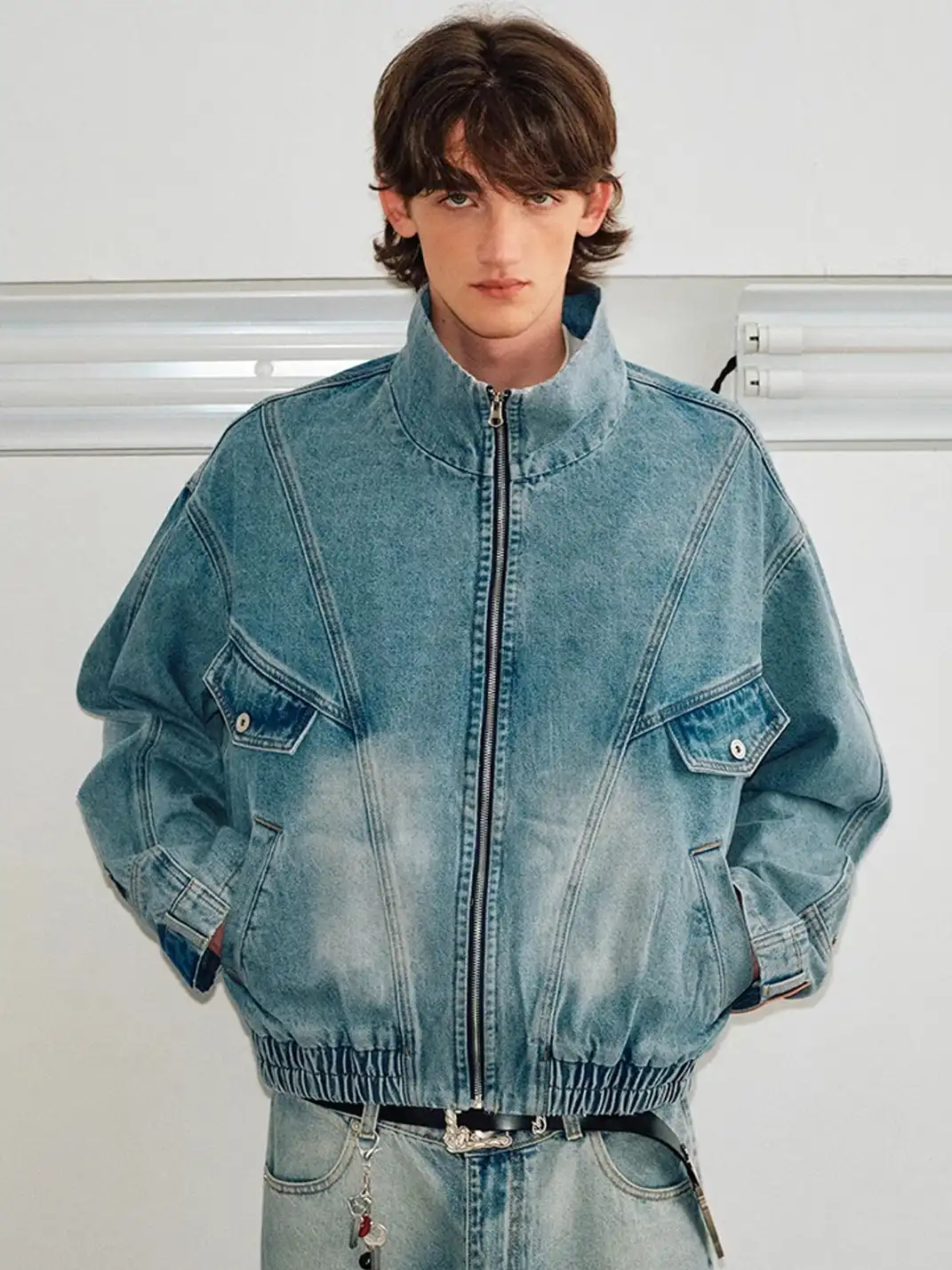 KREATE | Deconstruct Series Washed Pocket Sleeves Denim Jacket