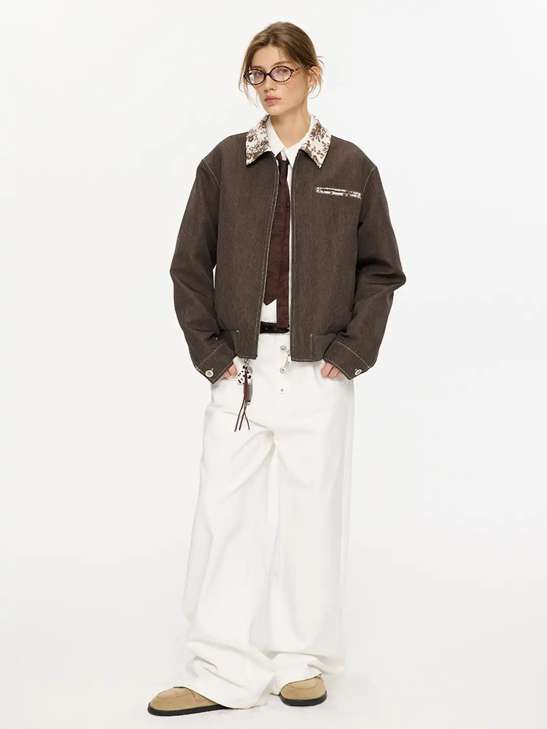 KREATE | Retro Color Block Floral Lining Jacket