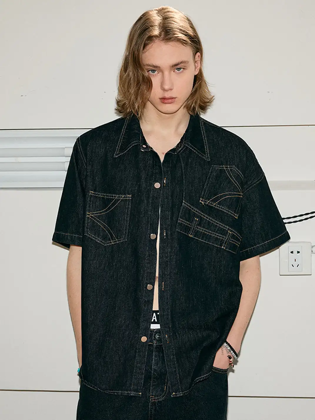KREATE | Deconstruct Series Up-Side-Down Pocket Denim Shirt