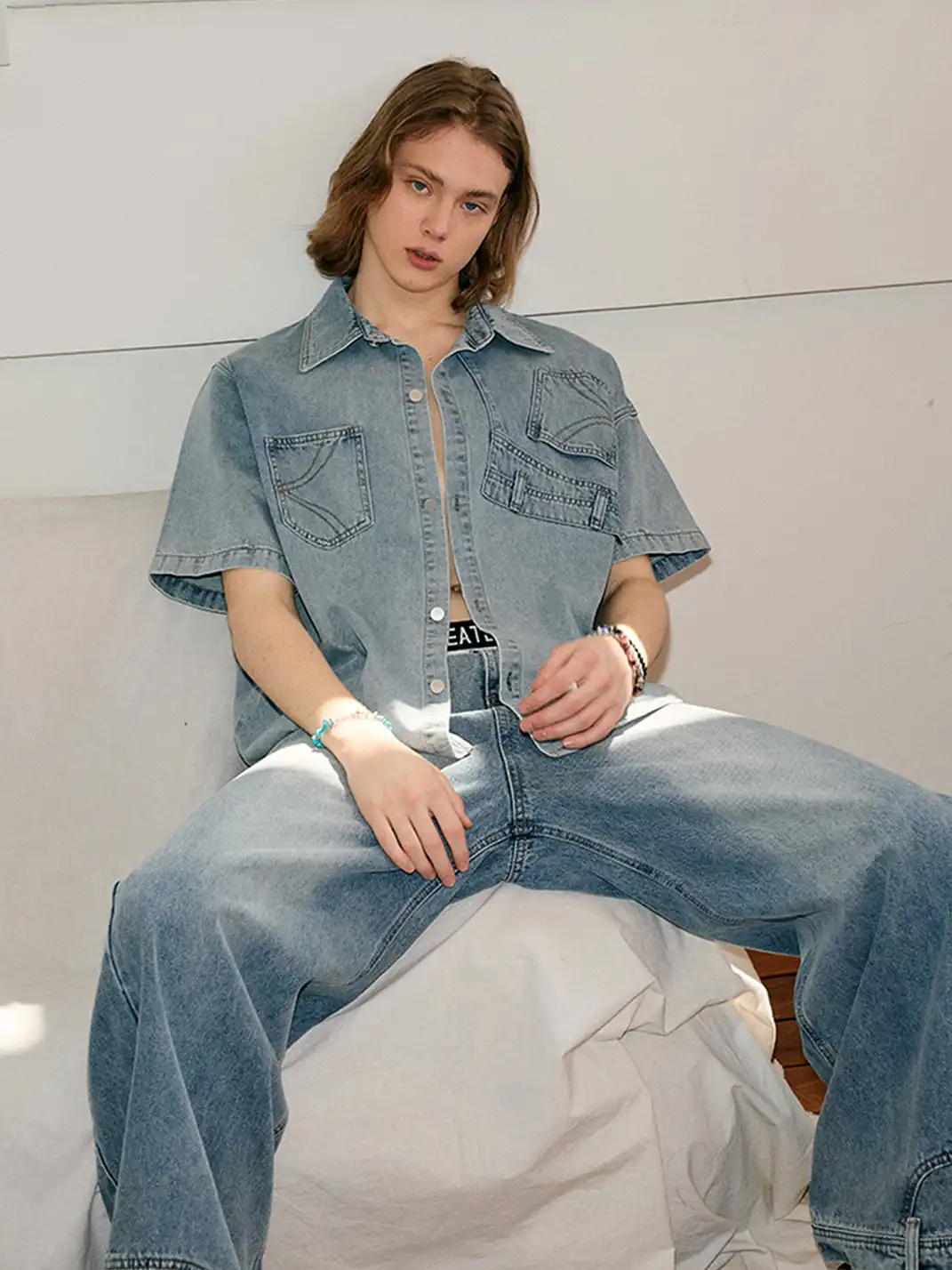 KREATE | Deconstruct Series Up-Side-Down Pocket Denim Shirt