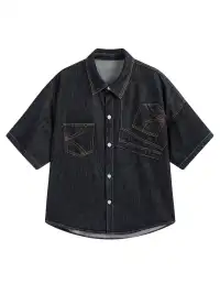 KREATE | Deconstruct Series Up-Side-Down Pocket Denim Shirt