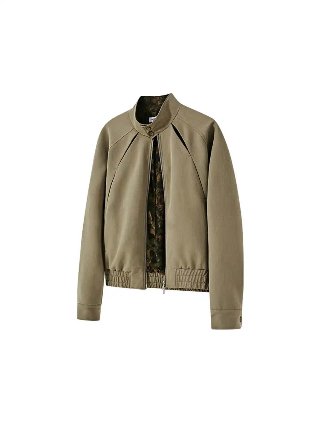 KREATE | Slash Opening Floral Lining Harrington Jacket