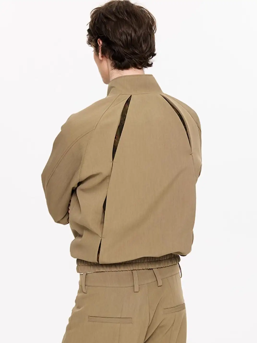KREATE | Slash Opening Floral Lining Harrington Jacket