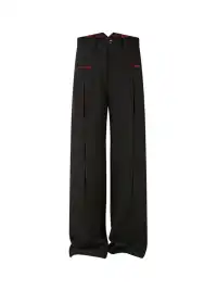 KREATE | Slash Opening Floral Lining Straight Leg Pants