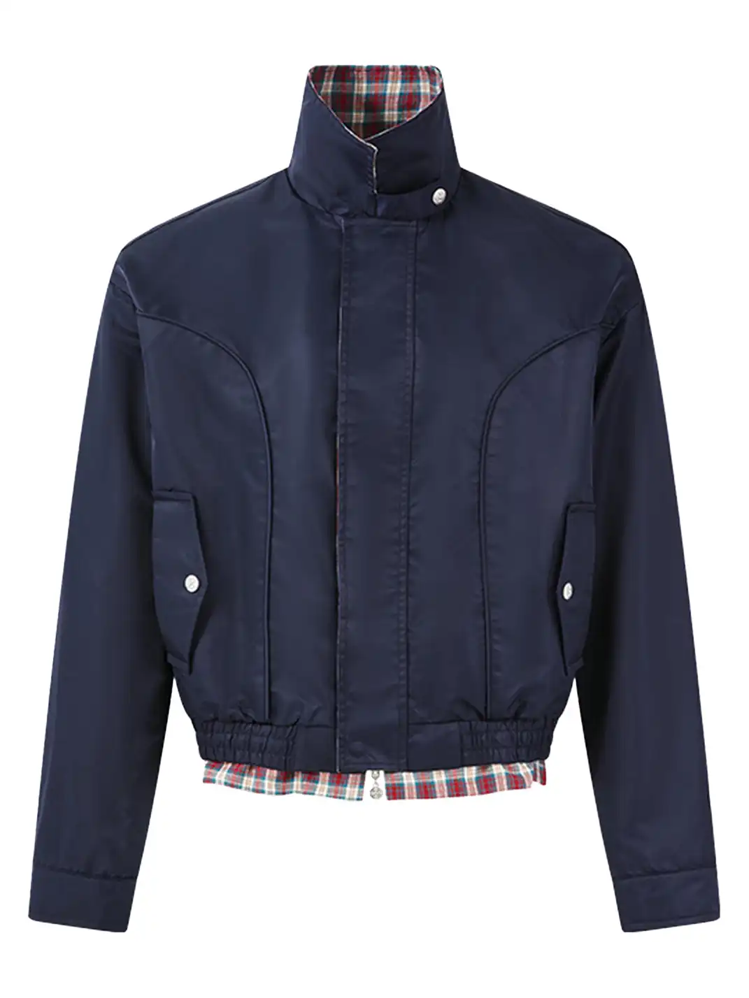KREATE | "PAINTER" Color Block Plaid Harrington Jacket