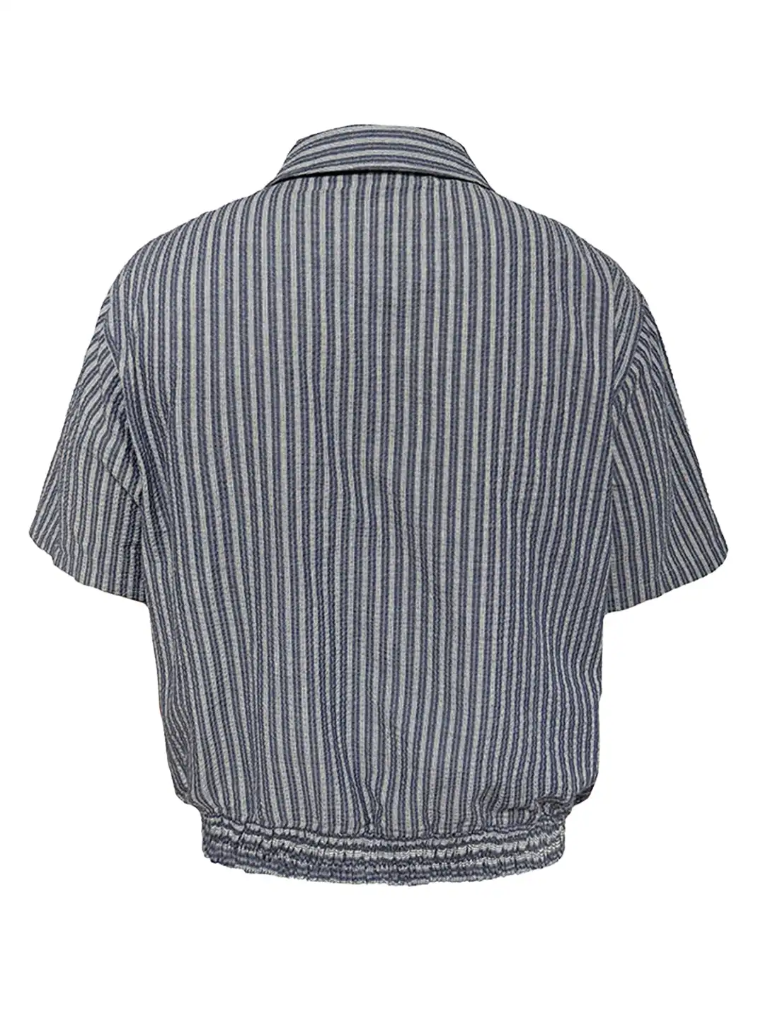 JCAESAR STUDIO | Boxy Fit Curved Hem Pin Stripe Shirt