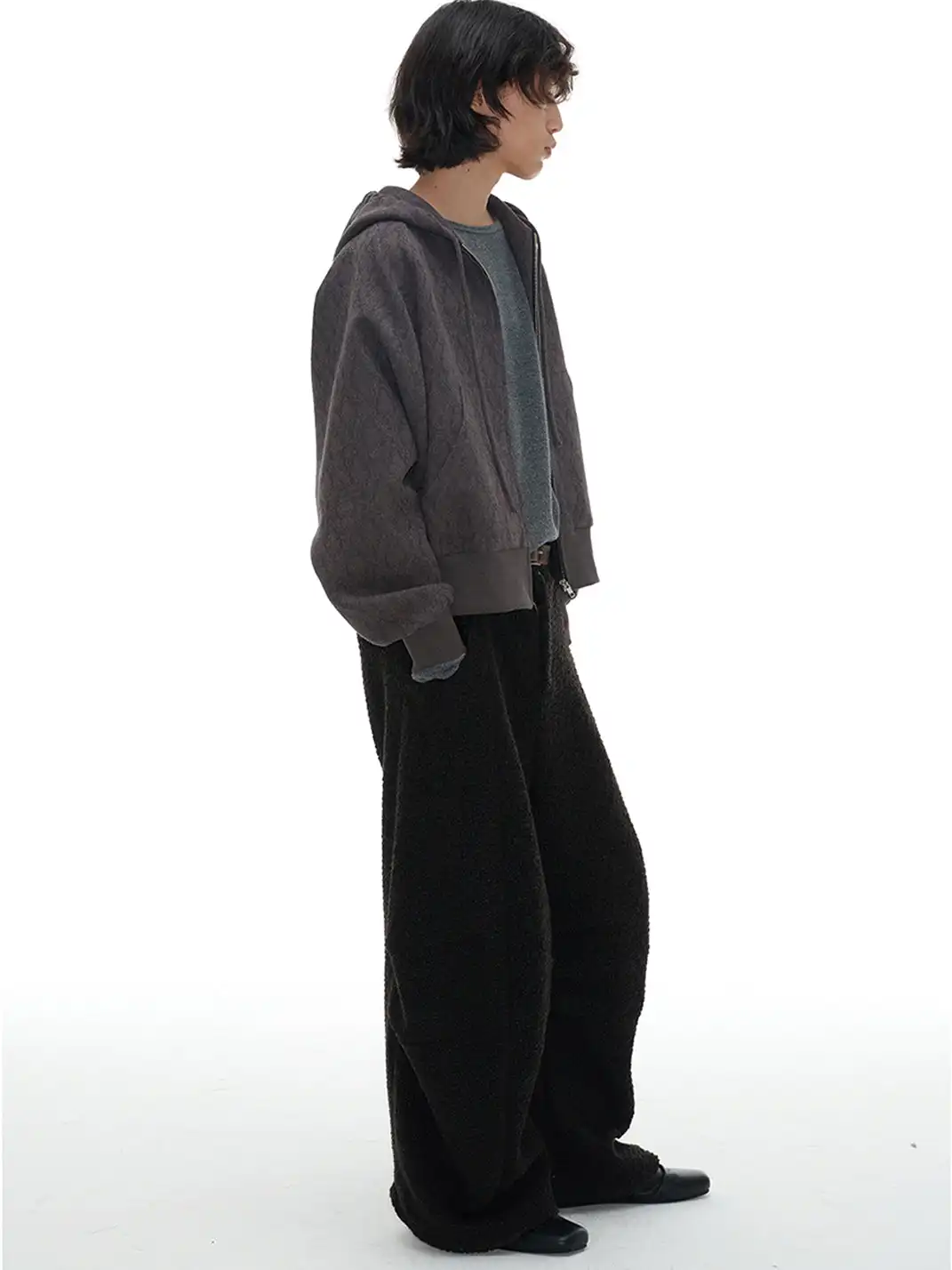 JCAESAR STUDIO | Wool Blend Tapered Cut Curve Pants