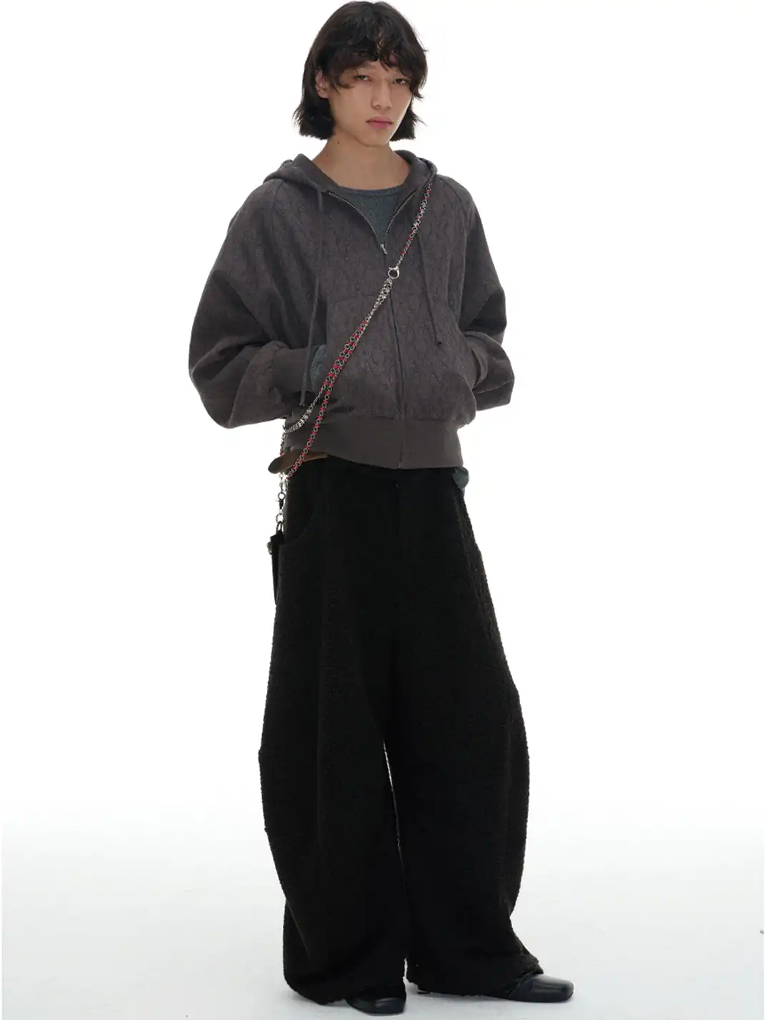 JCAESAR STUDIO | Wool Blend Tapered Cut Curve Pants