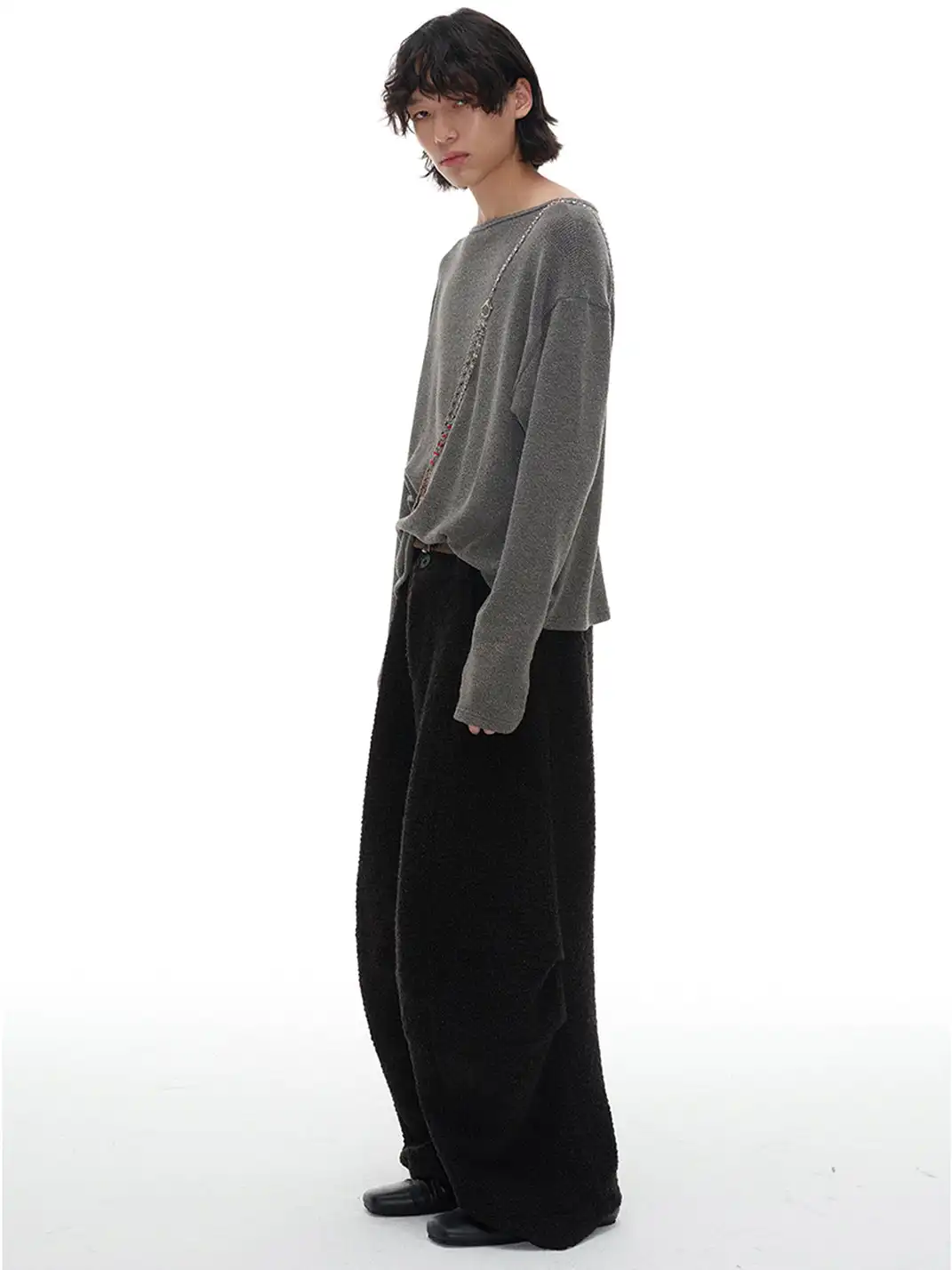 JCAESAR STUDIO | Wool Blend Tapered Cut Curve Pants