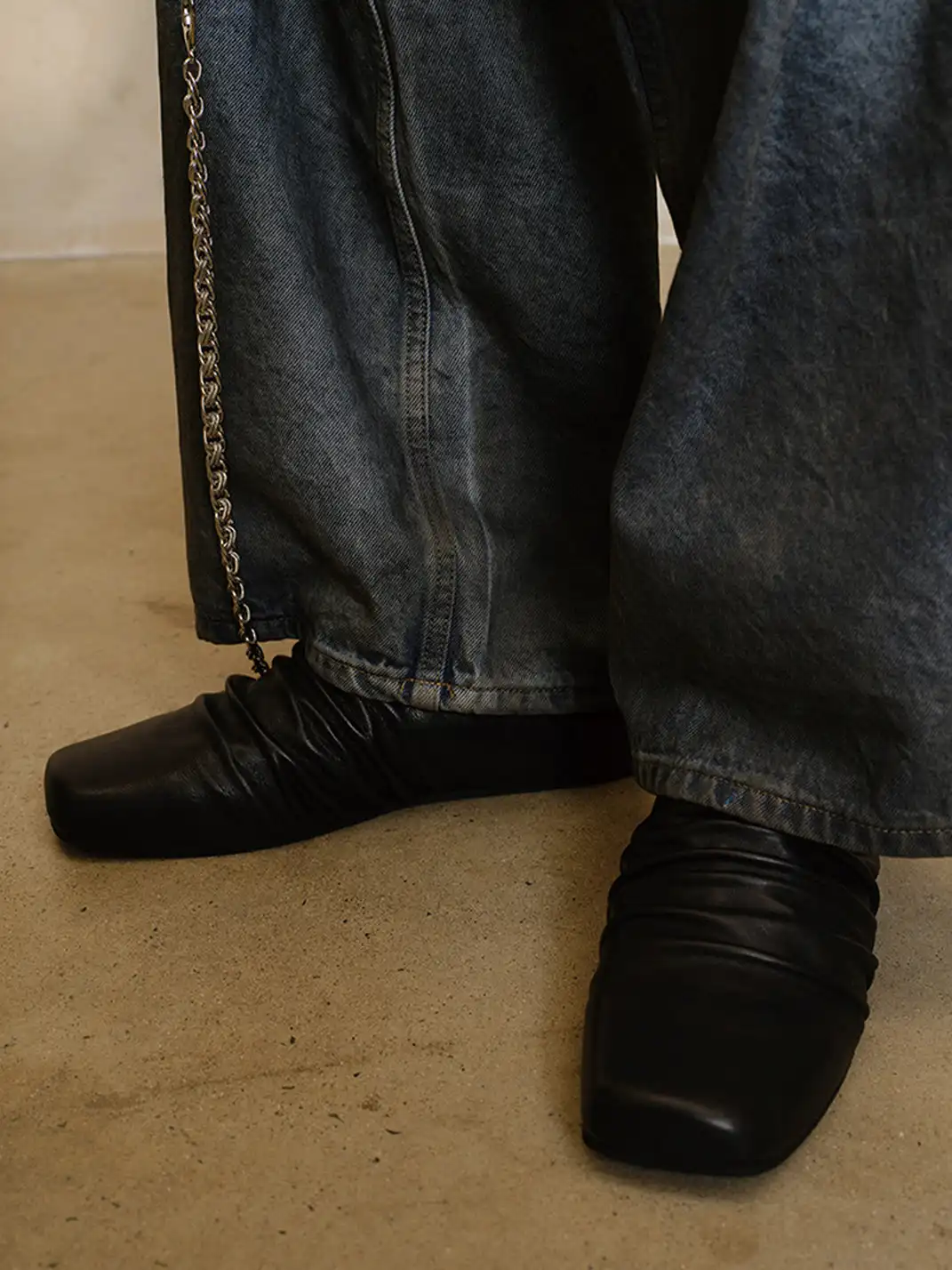 JCAESAR STUDIO | Wrinkled Leather Slip-On Mule