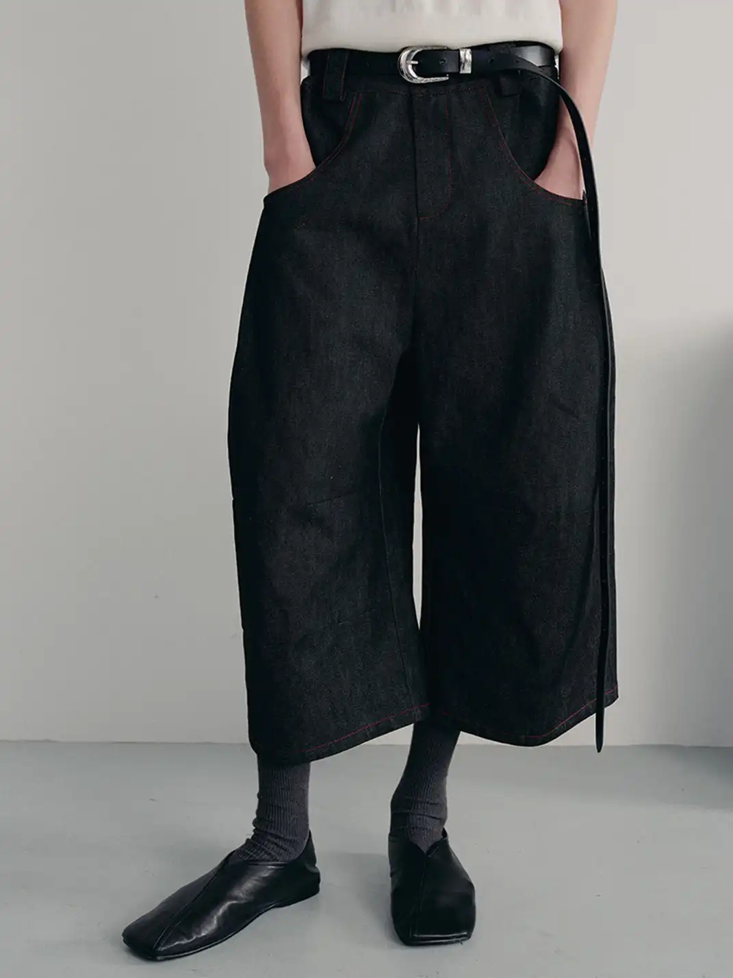 JCAESAR STUDIO | Leather Square-Toe Flat Slip-On Shoes