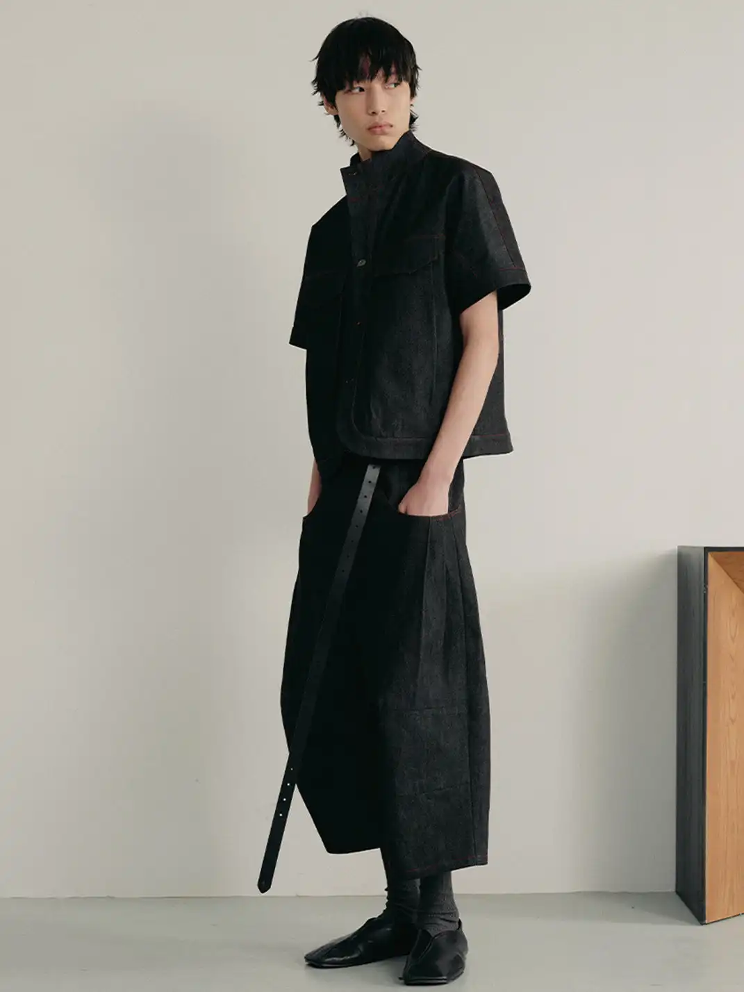 JCAESAR STUDIO | Leather Square-Toe Flat Slip-On Shoes