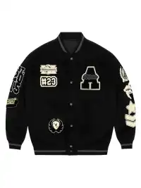ANTIDOTE | Woolen Patchwork Varsity Jacket