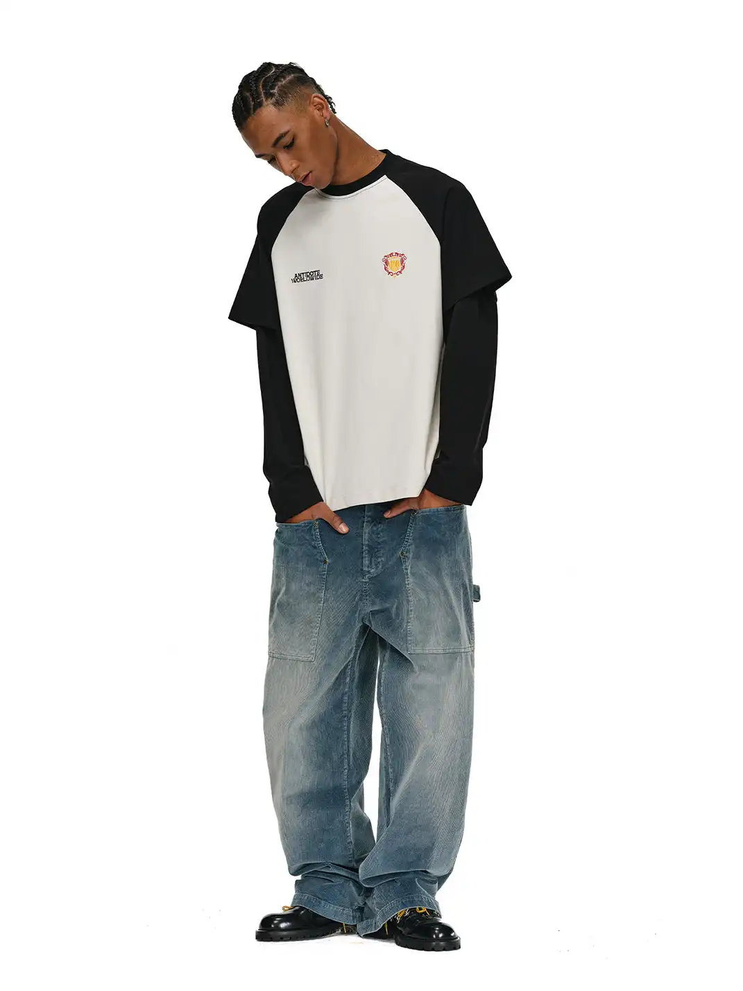ANTIDOTE | Distressed Corduroy Baggy Work Pants