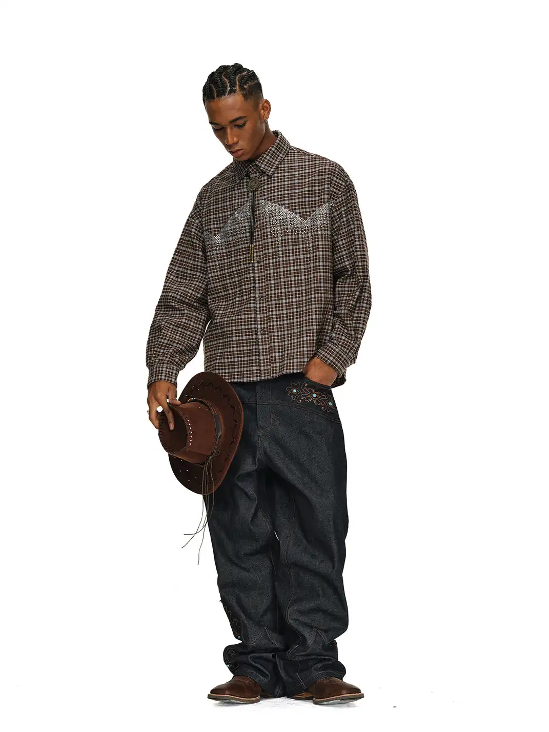 ANTIDOTE | Western Baggy Straight Leg Pants