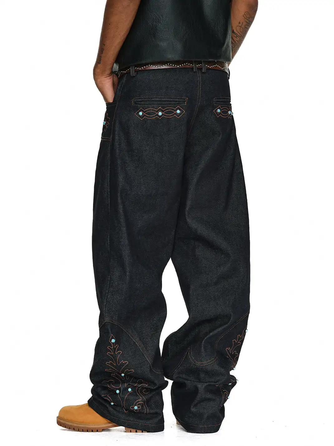 ANTIDOTE | Western Baggy Straight Leg Pants