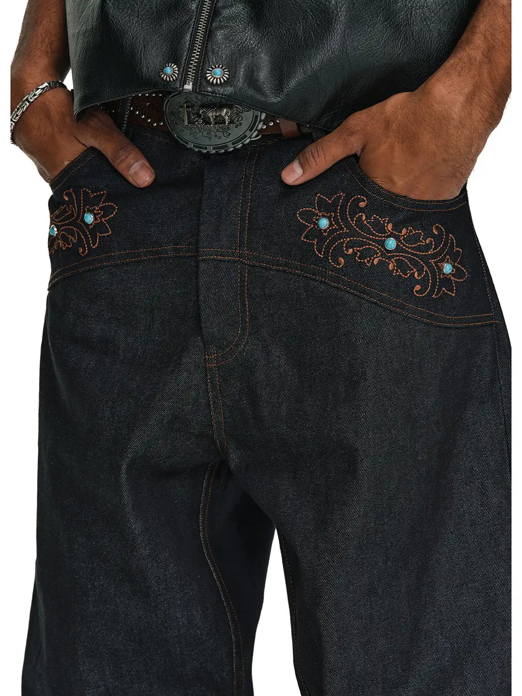 ANTIDOTE | Western Baggy Straight Leg Pants