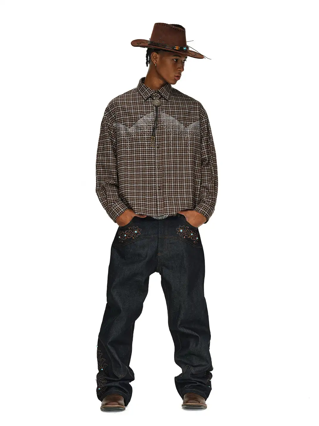 ANTIDOTE | Western Baggy Straight Leg Pants