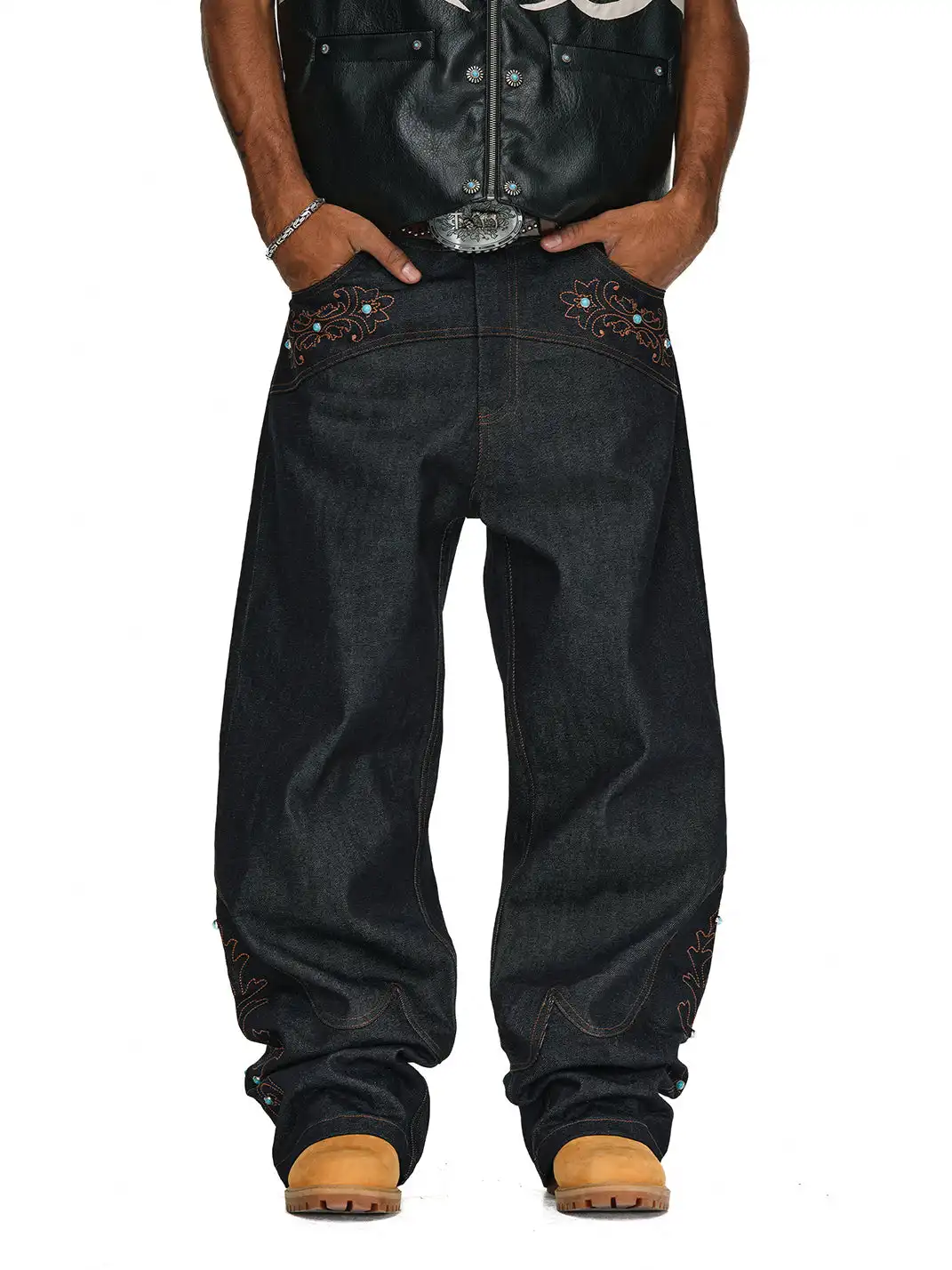 ANTIDOTE | Western Baggy Straight Leg Pants