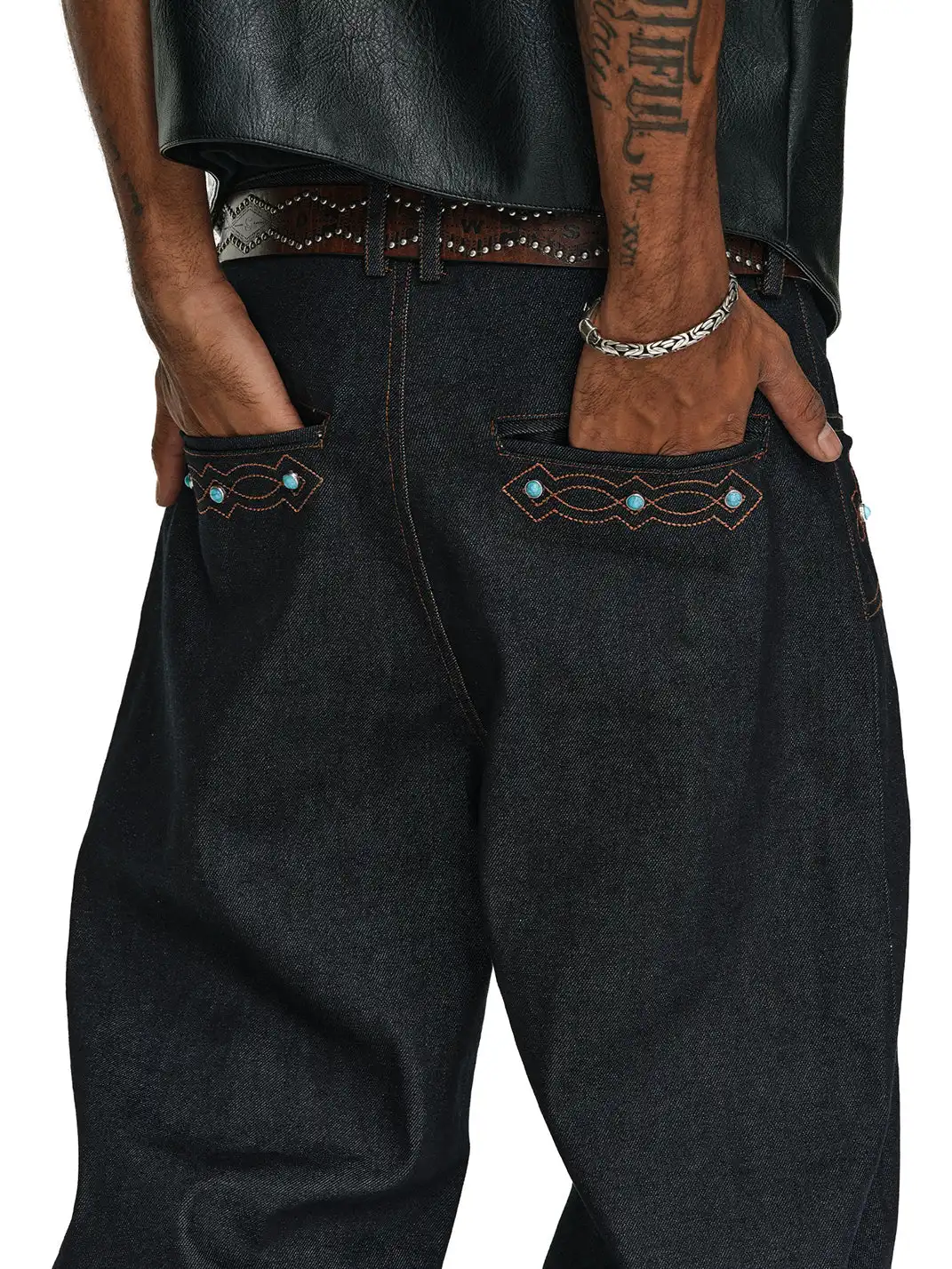 ANTIDOTE | Western Baggy Straight Leg Pants