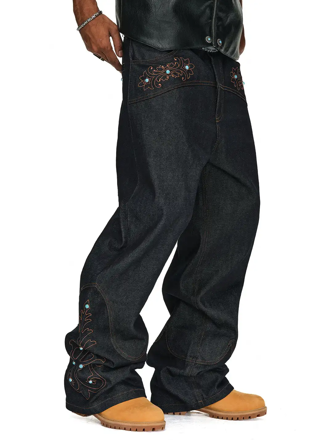 ANTIDOTE | Western Baggy Straight Leg Pants
