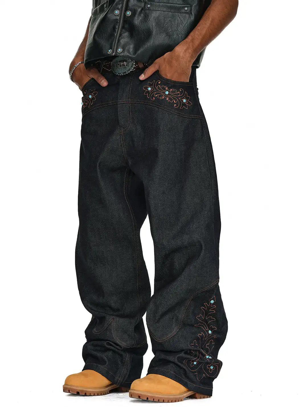 ANTIDOTE | Western Baggy Straight Leg Pants
