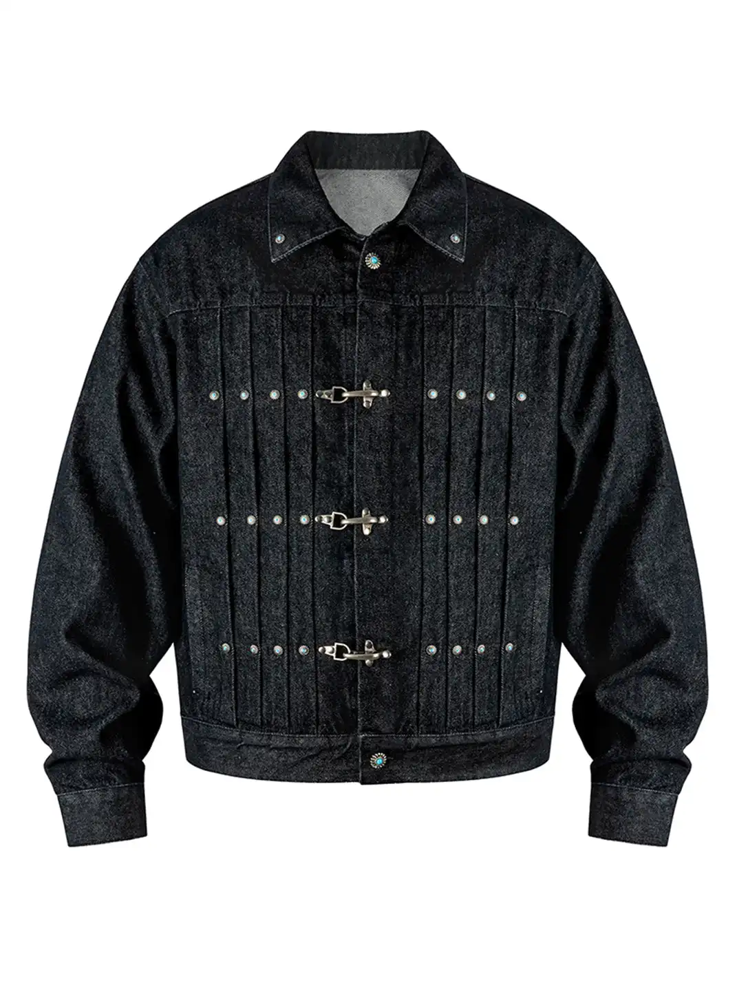 ANTIDOTE | Pleated Buckle Closure Denim Jacket