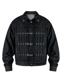 ANTIDOTE | Pleated Buckle Closure Denim Jacket