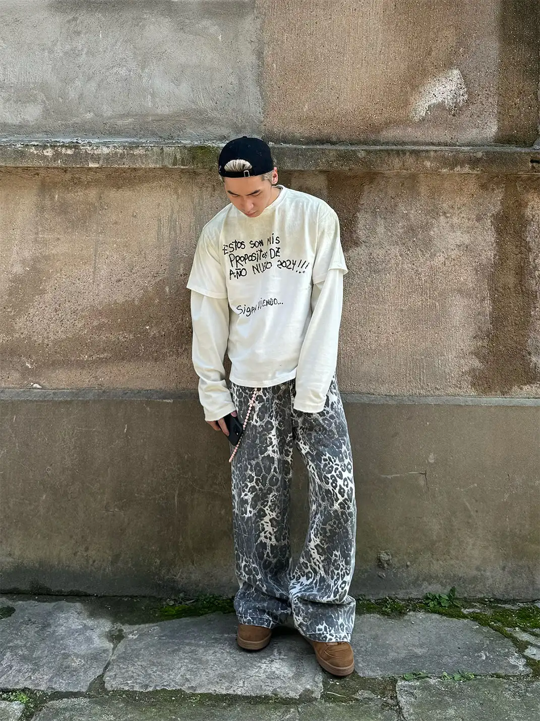 INS GALE | Distressed Leopard Loose Fit Pants
