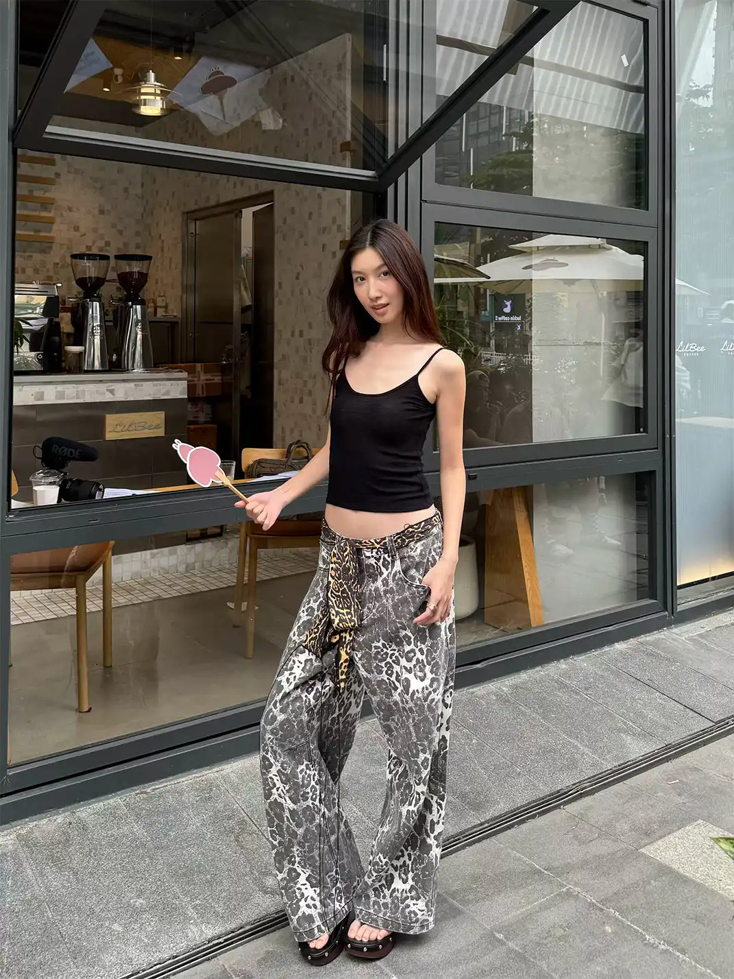 INS GALE | Distressed Leopard Loose Fit Pants