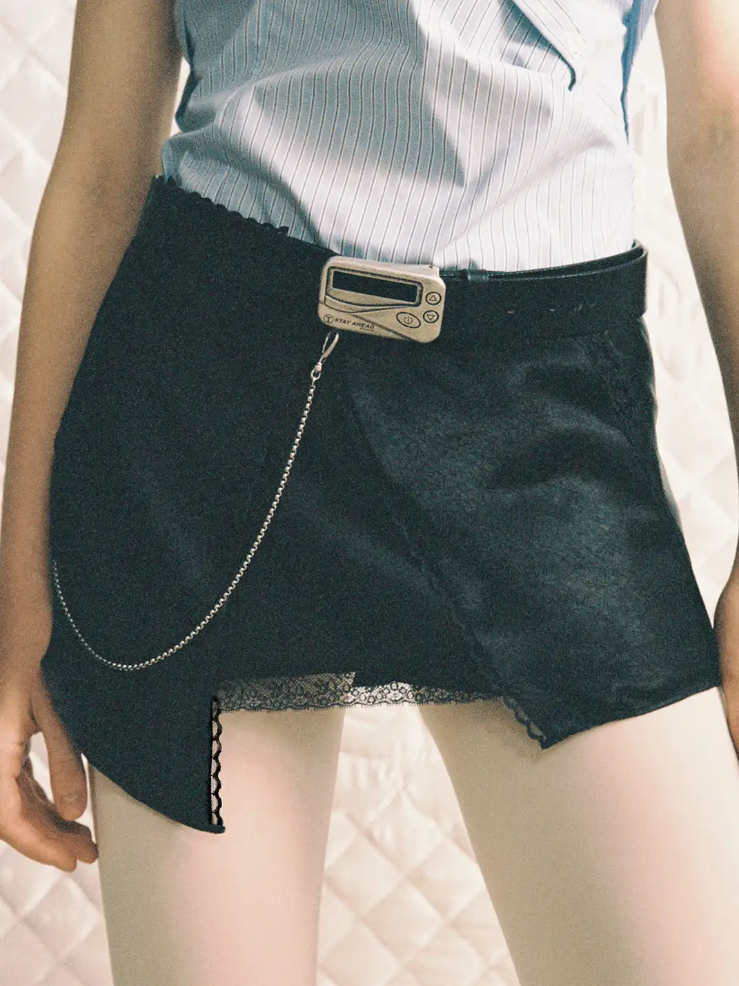 TRINITE | Retro Pager Buckle Leather Belt