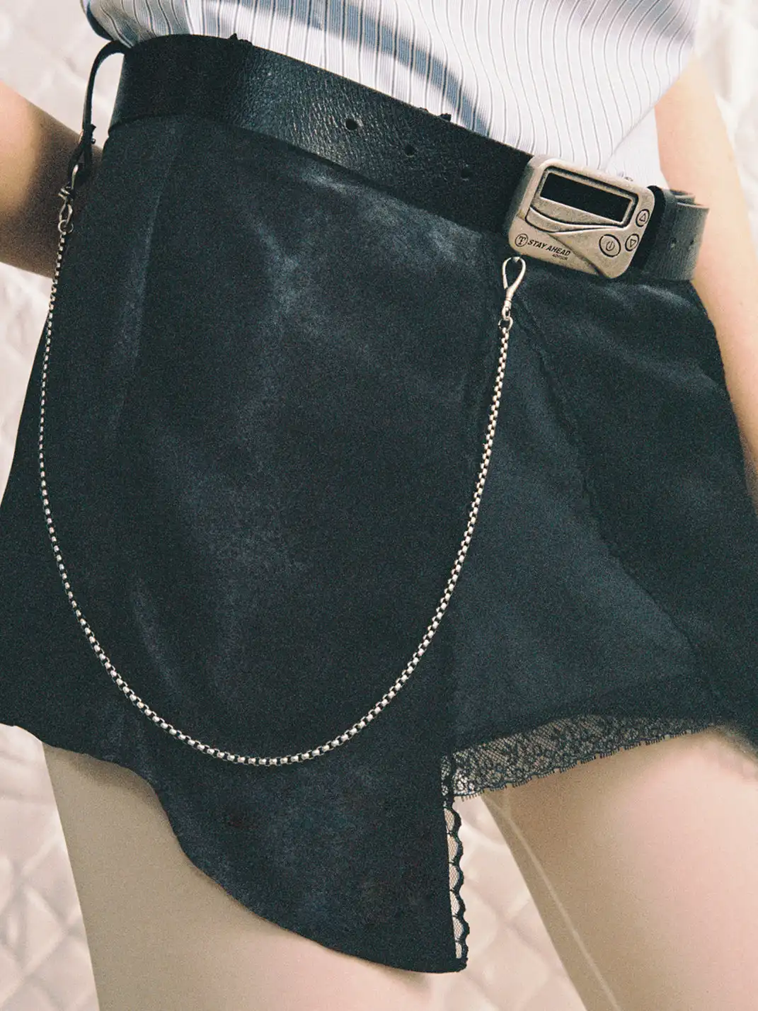TRINITE | Retro Pager Buckle Leather Belt
