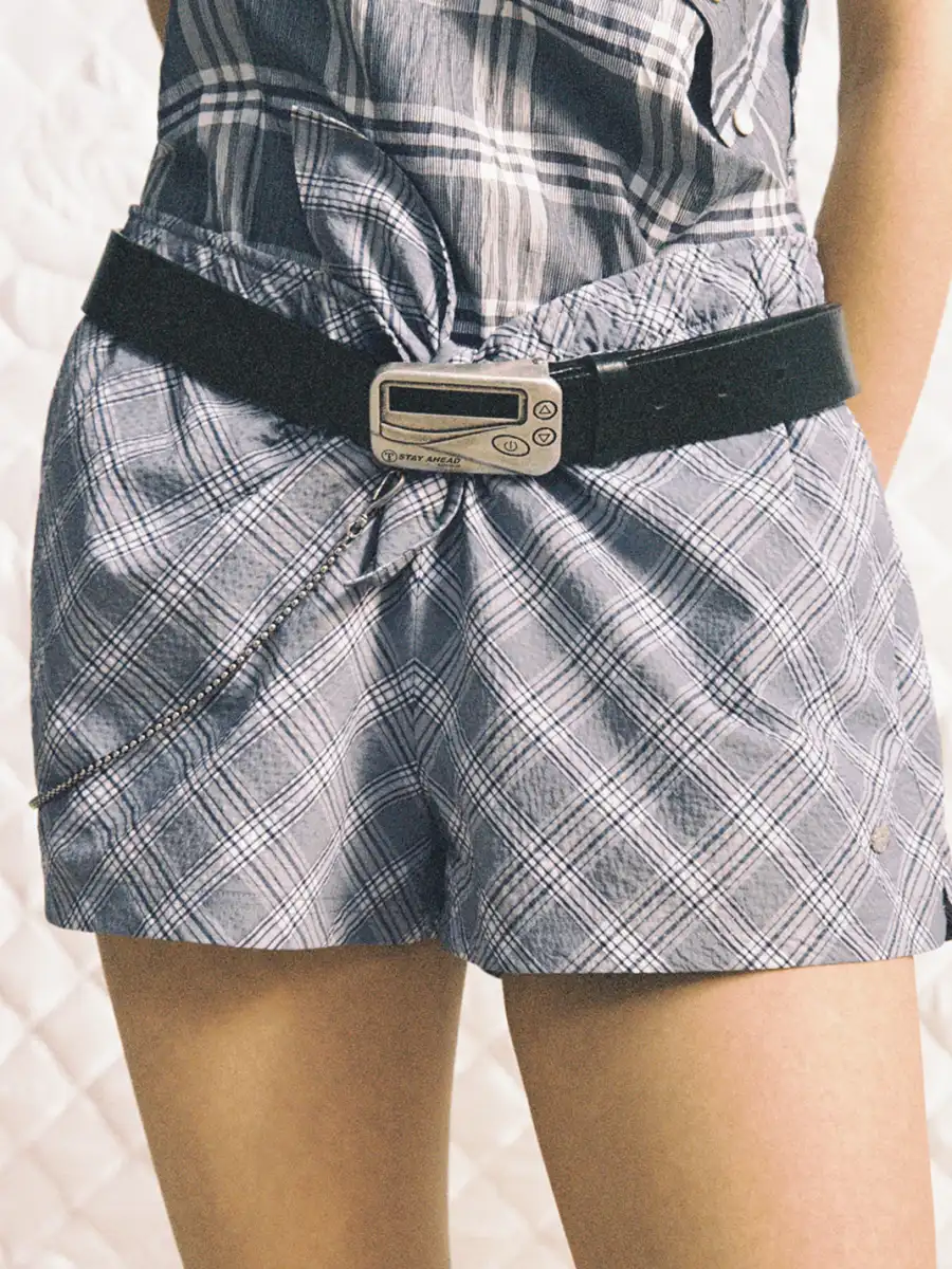TRINITE | Retro Pager Buckle Leather Belt - 4